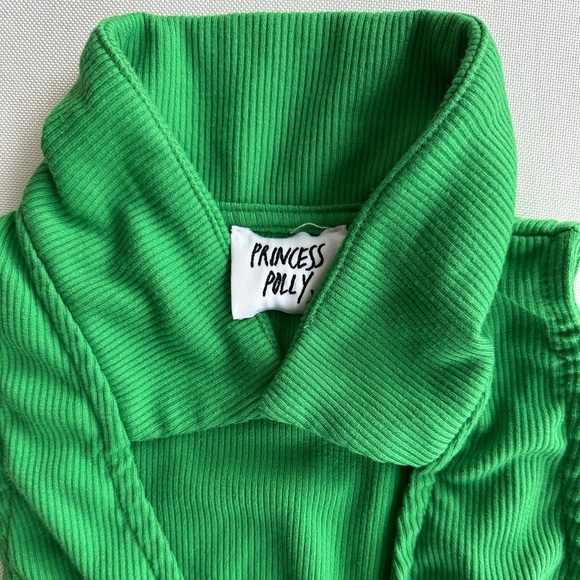 Princess Polly Green Underwire Collared Top - Picture 2 of 4